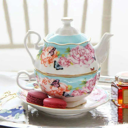 Elegant Vintage Floral Bone China Tea Set - English Rose Collection