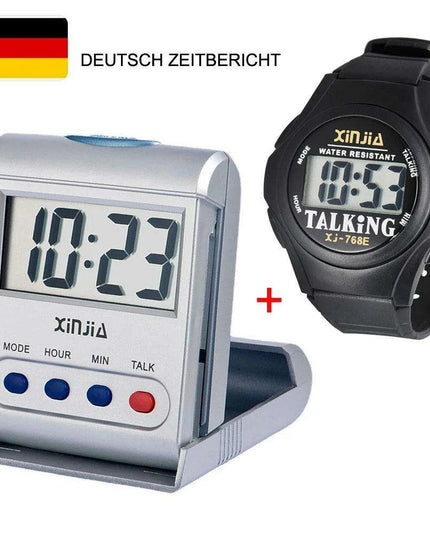 Set of two - Voice-Activated Digital Clock for the Visually Impaired and Seniors (10 languages)
