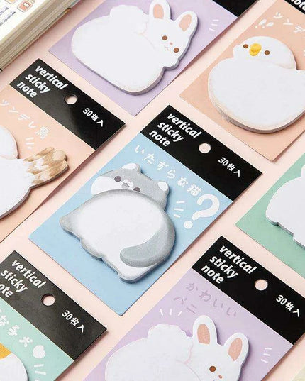 Animal Friends Sticky Note Collection - 30 Sheets of Fun Designs