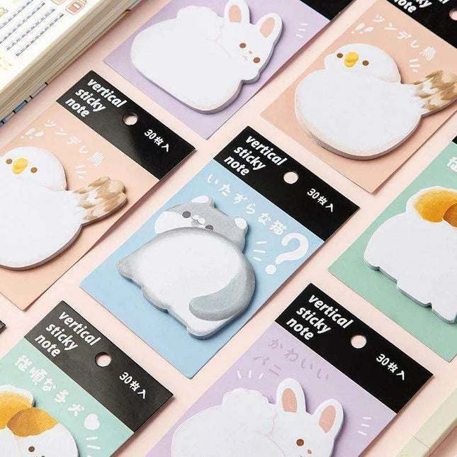 Animal Friends Sticky Note Collection - 30 Sheets of Fun Designs