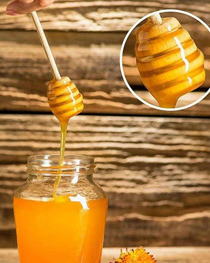 50-Piece Wooden Honey Dipper and Stirring Spoon Set for Beverages and Culinary Delights