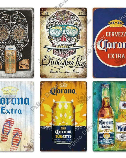 Retro Beer Sign Metal Wall Decor - Timeless Home Bar and Garage Accent