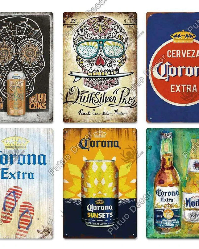 Retro Beer Sign Metal Wall Decor - Timeless Home Bar and Garage Accent
