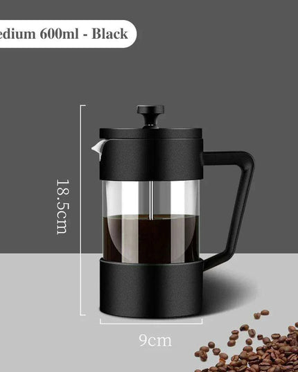 Stylish Borosilicate Glass French Press - Choose from 350ML, 600ML, and 1000ML for Exceptional Brewing