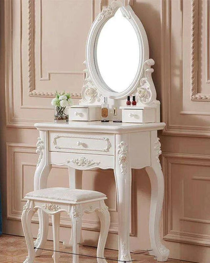 Chic European Minimalist Makeup Vanity Table