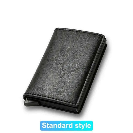Sleek RFID-Blocking Leather Card Holder - Stylish and Secure Wallet for Men