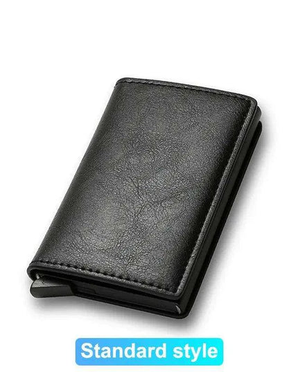 Sleek RFID-Blocking Leather Card Holder - Stylish and Secure Wallet for Men