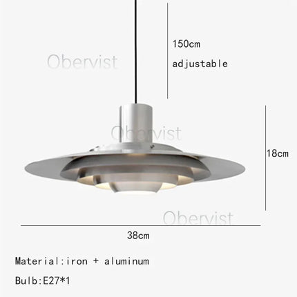 Minimalist LED Pendant Light — Nordic Metal Chandelier, E27, 38–47 cm