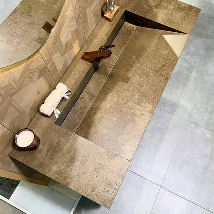 One Bear Custom Medieval Marble Sink Vanity - Waterproof & Scratch Res