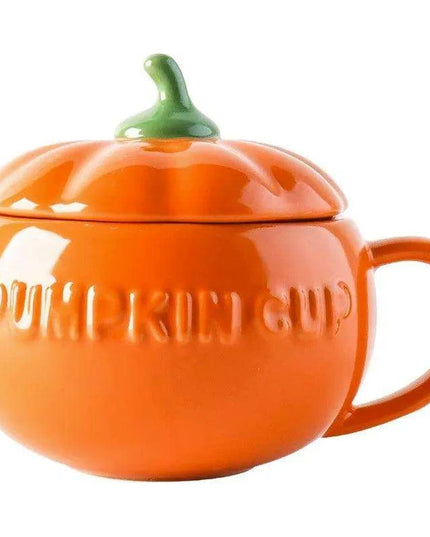 Adorable Kawaii Pumpkin Ceramic Mug Set - Perfect Halloween Drinkware for Soups and Beverages