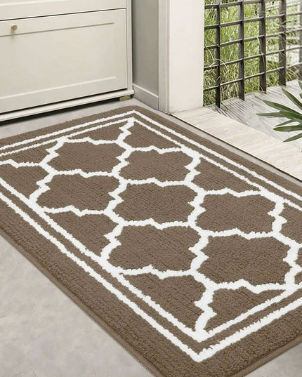 Luxurious Non-Slip Microfiber Welcome Mat: Chic Moisture-Absorbing Rug for Entryways