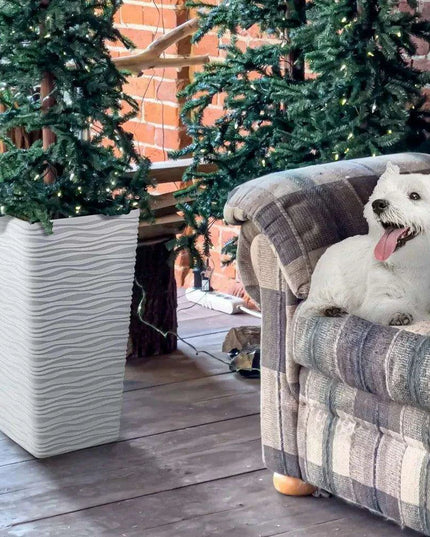 Chic White Square Planter Set - Stylish Addition for Any Space