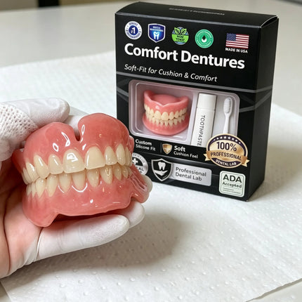 Instant Smile Moldable Silicone Denture Kit — Natural Ivory, Upper & Lower