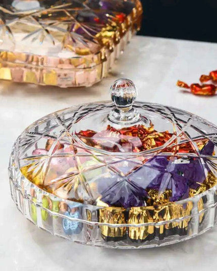 Chic Clear Candy and Snack Organizer Tray with Decorative Lid for Stylish Home Storage