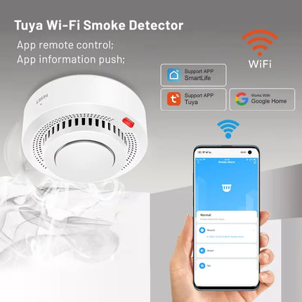 Tuya Smart WiFi Smoke Detector with 85dB Alarm & App Control