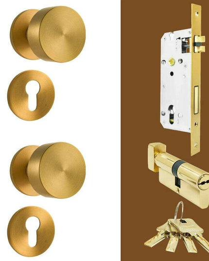 Sleek Serenity Brass Door Handle: Elevate Your Home's Style and Security