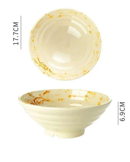 Sophisticated Japanese Melamine Noodle Bowl - Stylish Faux Porcelain Dining Set