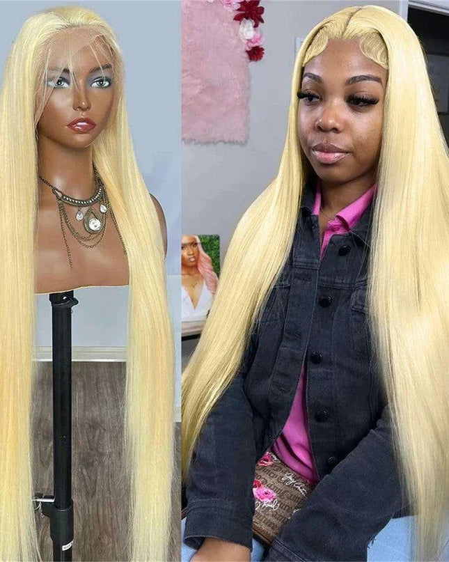 Gleaming Honey Blonde Brazilian Human Hair Wig with Flawless HD Lace Front - Elegance Collection