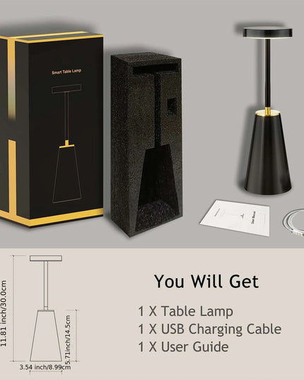 Smart Touch Wireless LED Table Lamp with Custom Color Options and Dimming Functionality