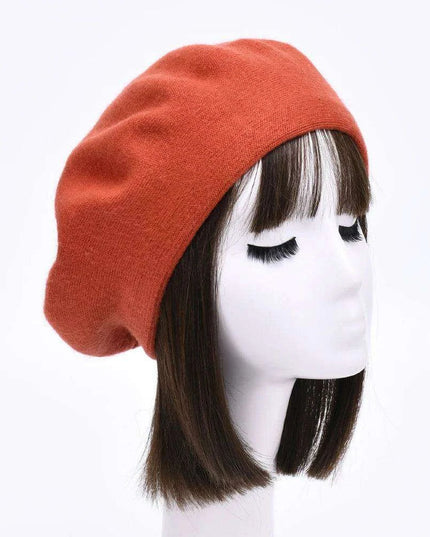 Elegant Cashmere Blend Beret - Trendy Winter Hat for Fashion-Forward Women