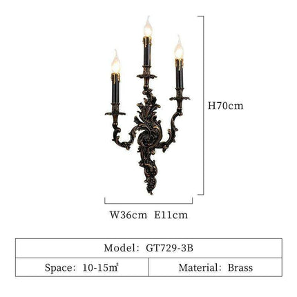 European Rococo Antique Brass Wall Light - Elevate Your Home's Elegance