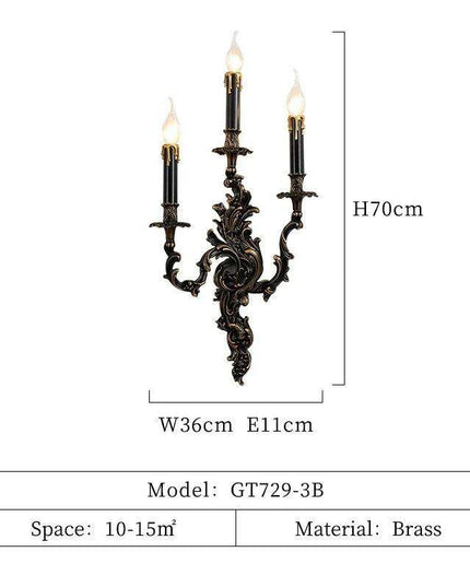 European Rococo Antique Brass Wall Light - Elevate Your Home's Elegance