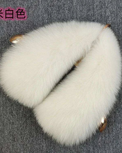 Luxury Fox Fur Winter Scarf with Versatile Detachable Collar - A Statement of Winter Elegance