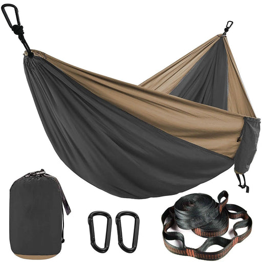 Hammock with Tree Straps | Parachute Nylon | Carabiners | Camping