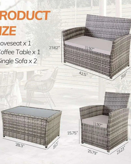 Versatile Outdoor Wicker Lounge Set for Patio and Garden