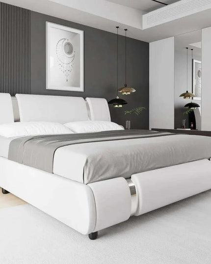 Modern Adjustable Curved Headboard Stainless Steel Bed Frame