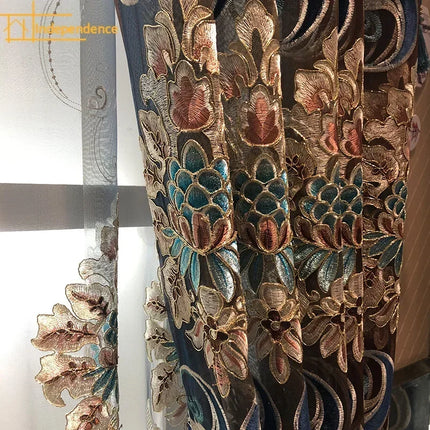 High-End Chenille Embroidery Window Curtains
