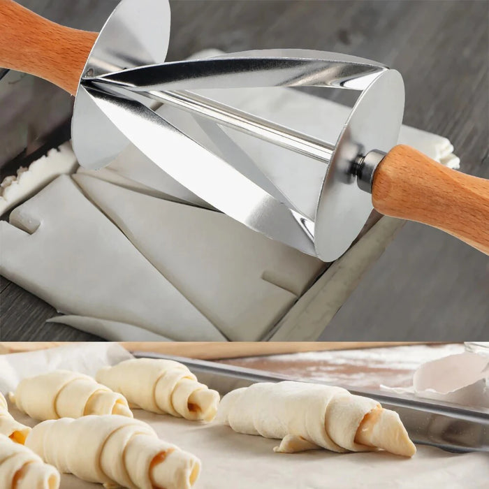 Premium Stainless Steel Dough Cutter and Croissant Rolling Wheel Set for Baking Perfection