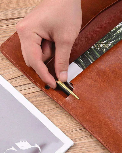 Sophisticated PU Leather Business Portfolio with Ample Storage