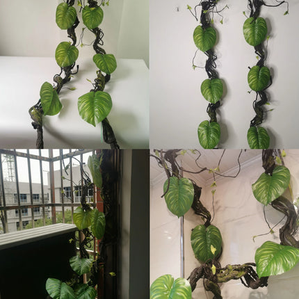 Flexible Artificial Rattan Vine — 5.57 ft, Bendable Iron Wire, Indoor & Pet Decor