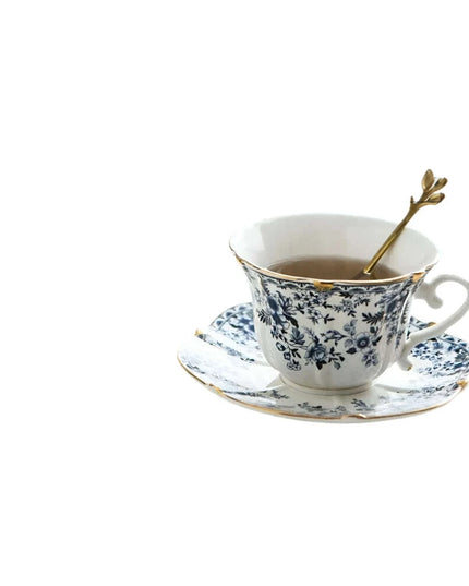 Timeless Vintage Charm: 200ml Elegant Ceramic Coffee Cup & Saucer Set for Sophisticated Tea Moments