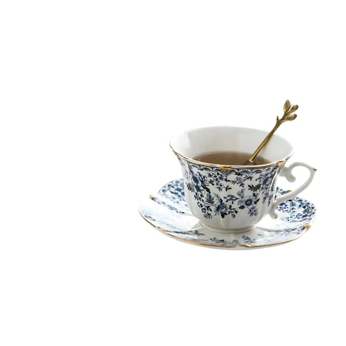 Timeless Vintage Charm: 200ml Elegant Ceramic Coffee Cup & Saucer Set for Sophisticated Tea Moments