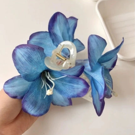 Bohemia Barrettes Lilium Flower Hair Claw Ponytail Clip Large Shark Cl