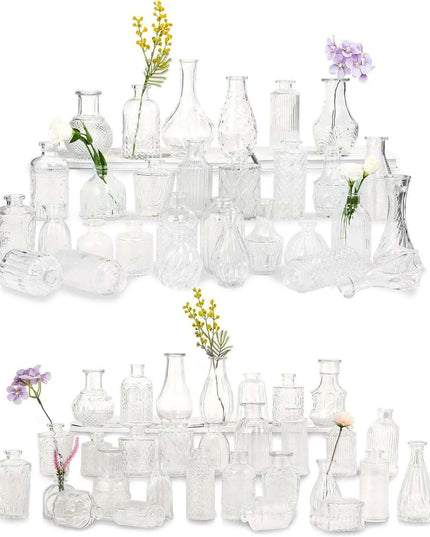 Charming 60-Piece Vintage Glass Vase Collection for Home and Special Occasions