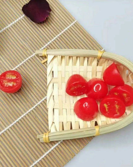 4-Piece Realistic Faux Cherry Tomatoes - Lifelike Decorative Fruit for Home Accent