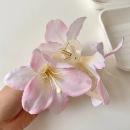 Bohemia Barrettes Lilium Flower Hair Claw Ponytail Clip Large Shark Cl