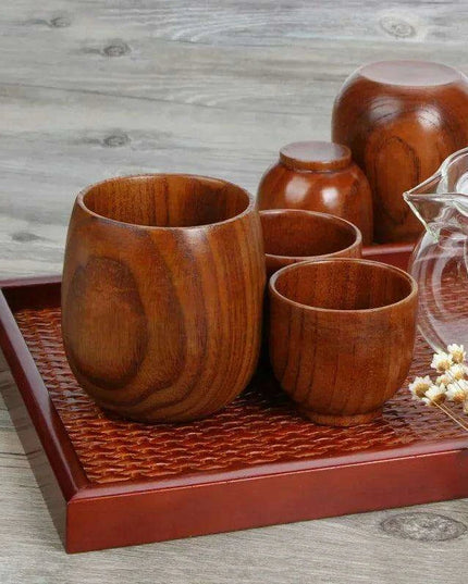 Artisan Japanese Sour Jujube Wood Beverage Mug Set