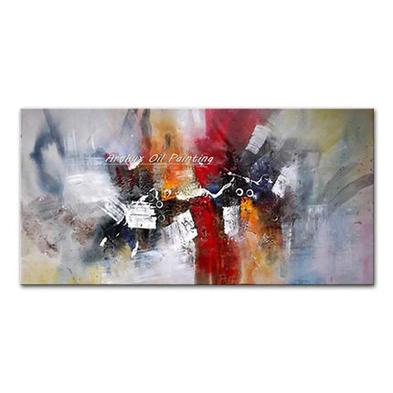 Hand-Painted Abstract Oil Canvas: Artistic Elegance for Chic Home Decor