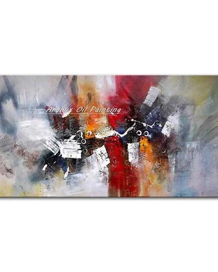 Hand-Painted Abstract Oil Canvas: Artistic Elegance for Chic Home Decor