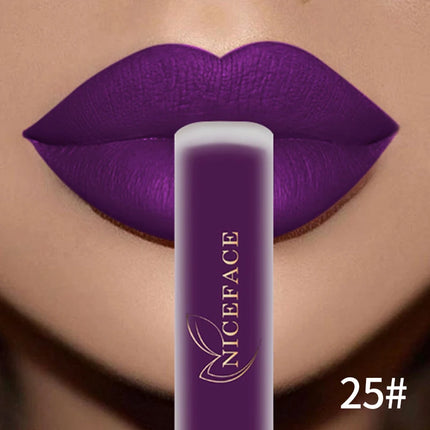 NICEFACE Matte Liquid Lipstick Waterproof Long Lasting Lip Gloss Tint Sexy Red Nude Purple Metallic Lipsticks Makeup Cosmetics niceface-matte-liquid-lipstick-waterproof-long-lasting-lip-gloss-tint-sexy-red-nude-purple-metallic-lipsticks-makeup-cosmetics