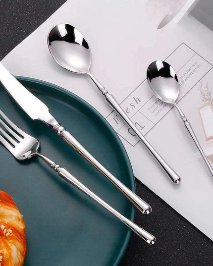 Sophisticated Antique Gold Matte Flatware Set - Premium Stainless Steel Cutlery for Elegant Dining Experiences