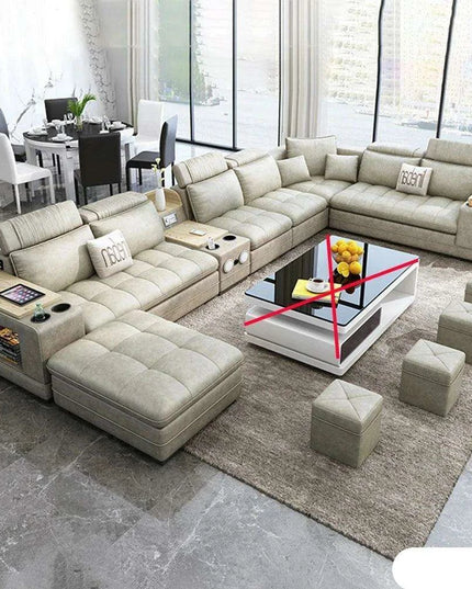 Innovative Bluetooth U-Shaped Convertible Sofa Bed with Integrated Sound System - Customize Your Ideal Hue!
