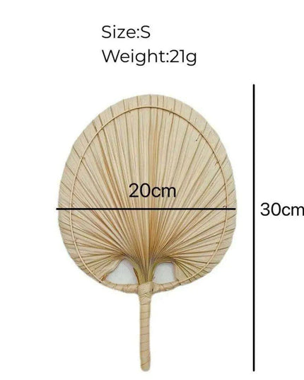 Vintage Raffia Hand Fan - Artisan Bamboo Cooling Accessory for Elegant Summer Celebrations