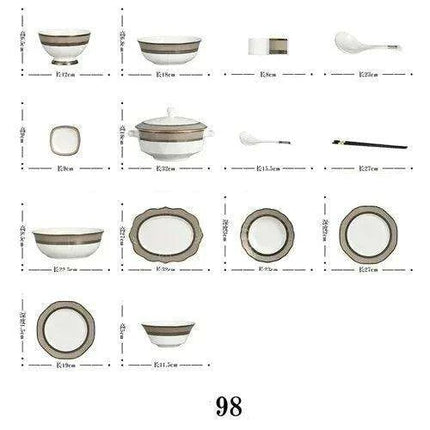 Luxury Bone-Inspired Outdoor Dining Set with Elegant Ceramic Tableware