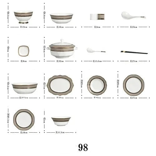 Luxurious Bone Outdoor Dining Set with Ceramic Tableware