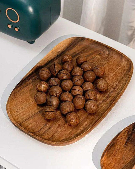 Rustic Irregular Oval Wooden Serving Platters for Sushi, Fruits, and Bread - Distinctive Decorative Dinner Plates for Home